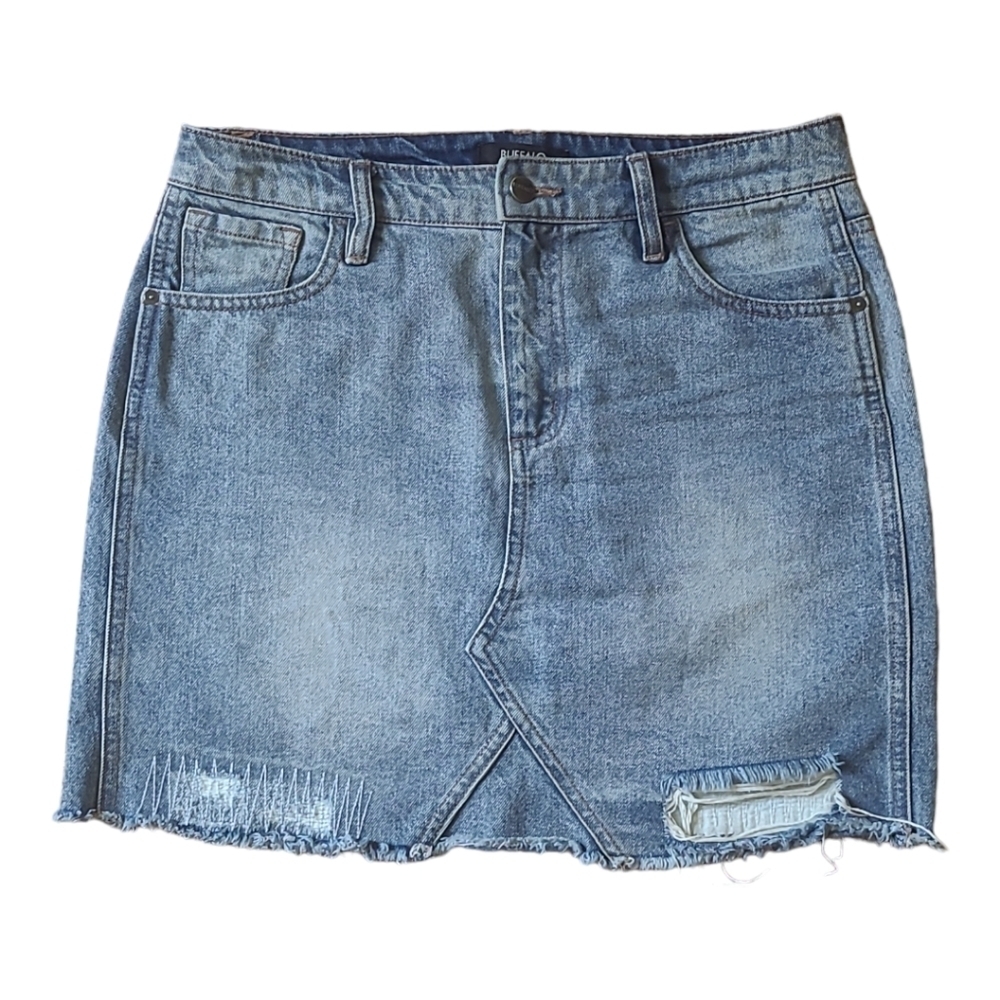 Buffalo David Bitton Sz 28 Ivy High Rise 5 pocket Distressed Denim Jean Skirt